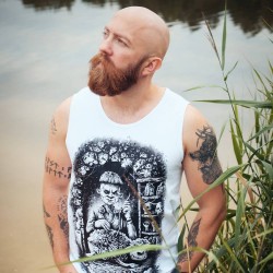 L | Biały Tank-top Męski...