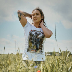 Koszulka damska Zielarka (biała) • Nihil Novi × Replika • autorski wzór zielarski
