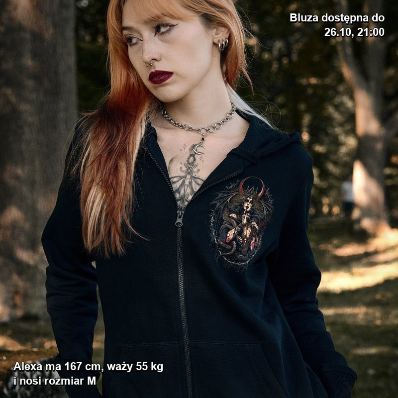Damska bluza rozpinana Lilith - amulety i trzy anioły